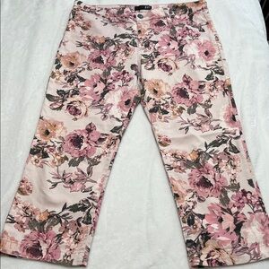 Kut From The Kloth Lauren Crop Straight Leg Floral Pants – Size 14 EUC